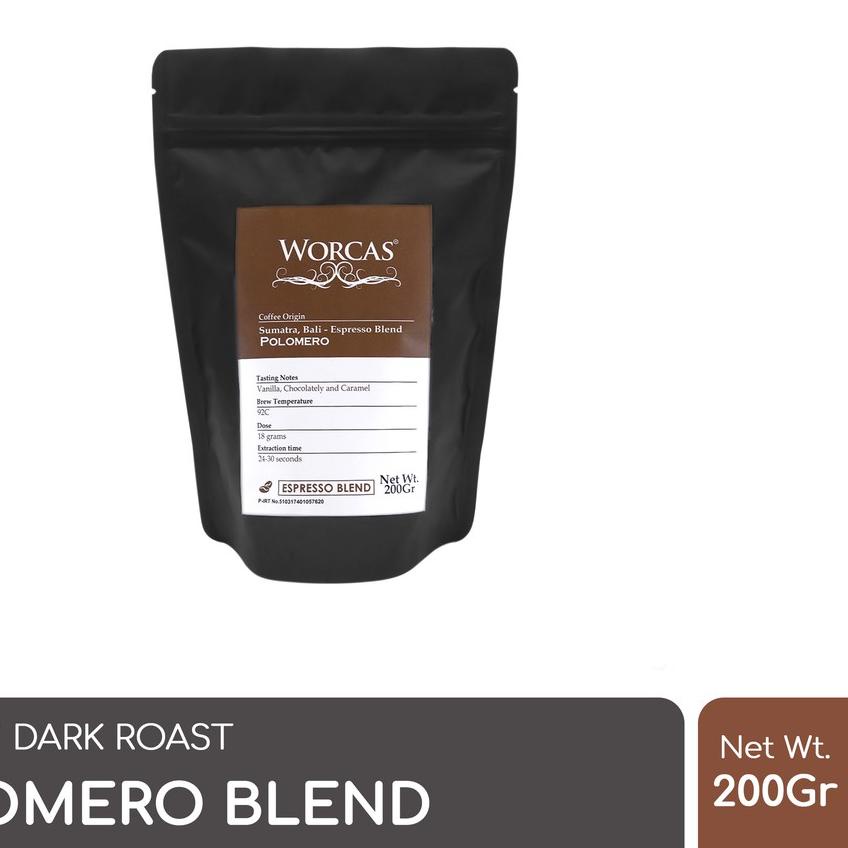 

♨ WORCAS Kopi Polomero Espresso Blend 200 Gram | Es Kopi Susu Blend ♛