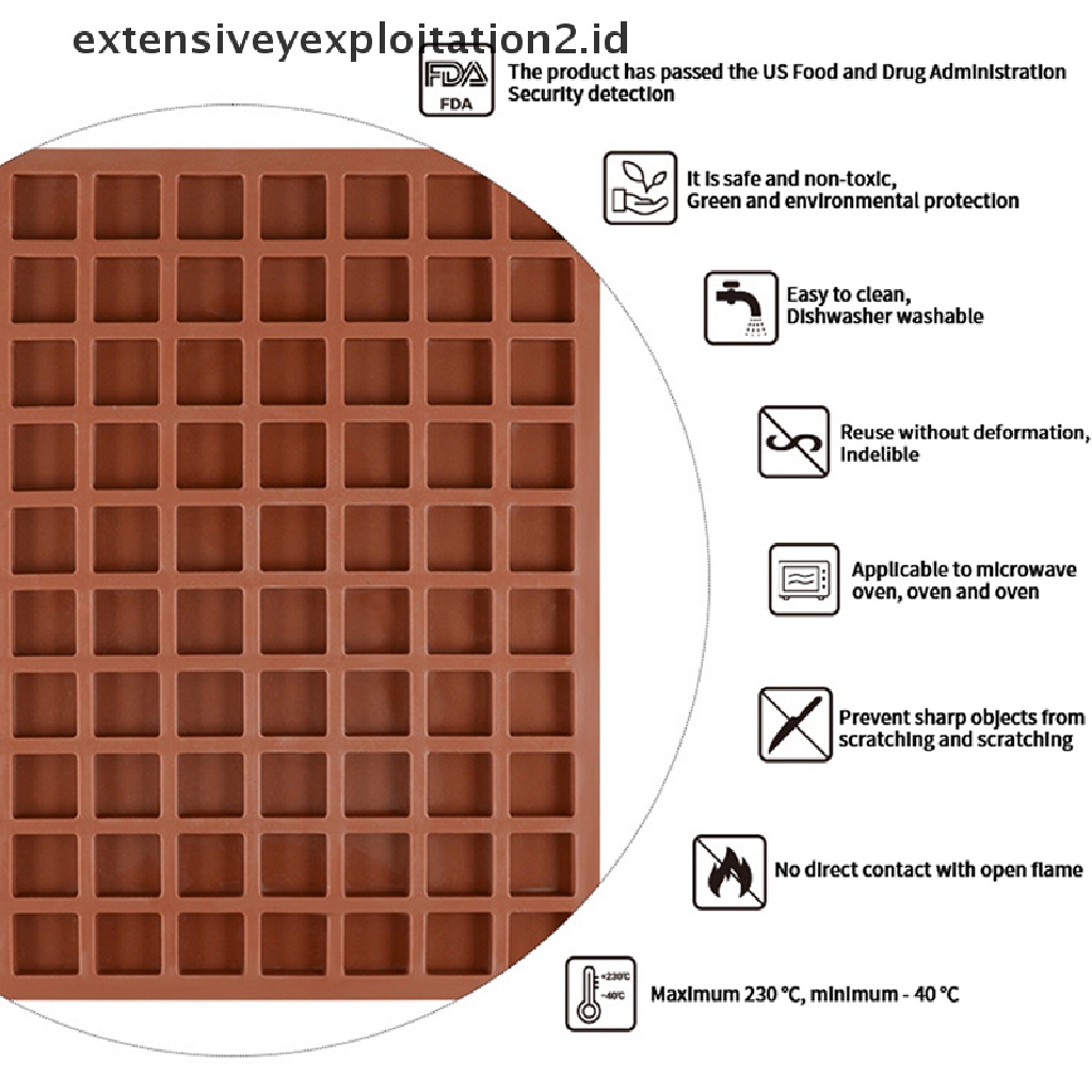 {NEW} 1pc 80lubang Cetakan Silikon Persegi Gula Coklat DIY Kue Decorag Tools.