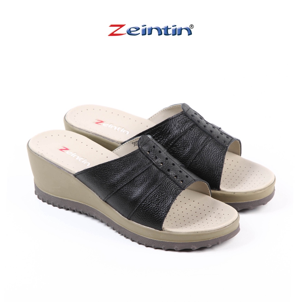 Zeintin - Sendal Wedges Wanita Zeintin WR Hitam/Fashion Wanita/Sendal Wedges Wanita