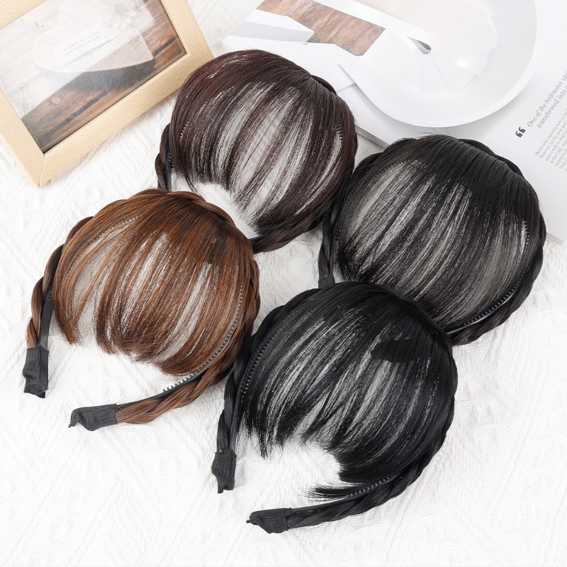 Gaya Korea wig Poni Satu Tulang Ikan Kepang Bando Baru Tinggi Tengkorak twist Kepang headband Perempuan