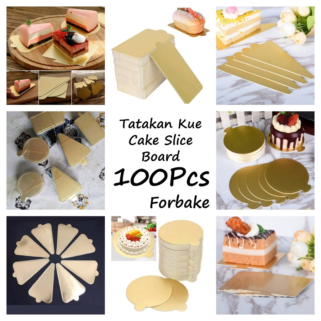 Tatakan Alas Kue Mini Cake Board Slice Cake Kue Segitiga Persegi Bulat