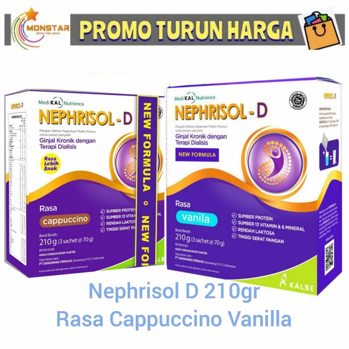 

[ COD ] Susu ginjal Nephrisol-D 231 gr vanila NEPHRISOL D 231gr - neph-D vanilla