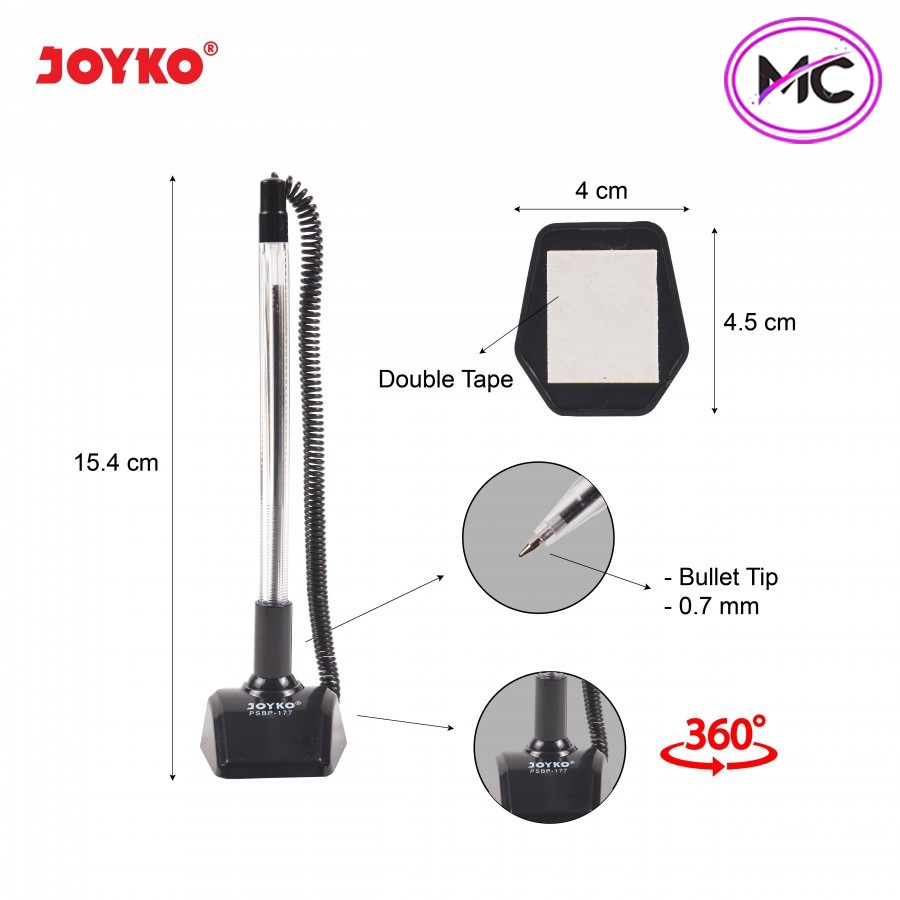 Pulpen Meja Tempel Joyko Original Stand pen Bolpoin Kantor Balpen Spiral Ballpoint Kasir Desk Pen