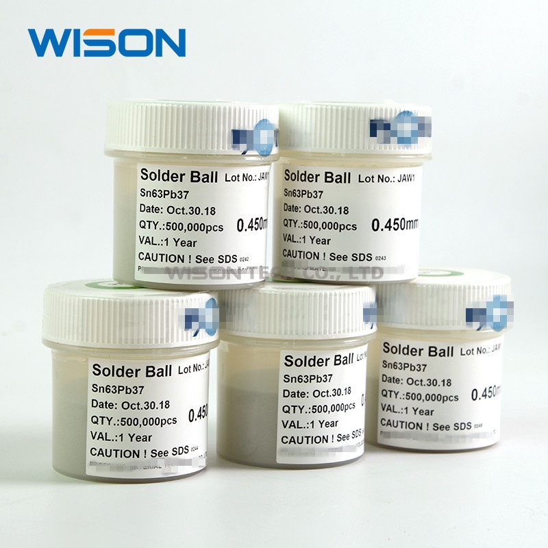 Bga Solder Ball 250K 0.2mm 0.25mm 0.3mm 0.35mm 0.4mm 0.45mm 0.5mm 0.889MM 0.55mm 0.6mm 0.65mm 0.76mm SN63PB37 BGA Reballing Kit