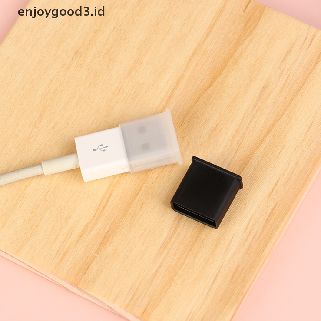 【 Rready Stock 】 10Pcs USB Anti-Dust Cover Protector Lid Black Translucent Plastic Dust Plugs （ ID ）