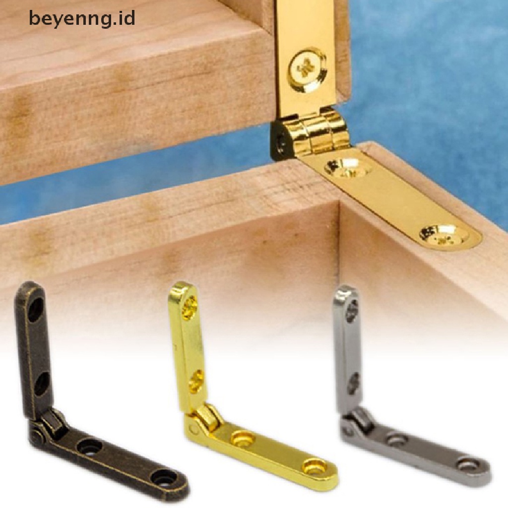 Beyen 10PC 30X30mm Engsel Furniture Kecil Zinc alloy 90derajat Tujuh Huruf Spring Hinges Untuk Kotak Perhiasan Kabinet Fitgs Hardware ID