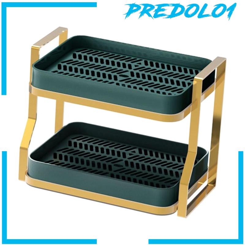 [Predolo1] Rak Organizer Meja Dapur Double Layer Dengan Nampan Tiris