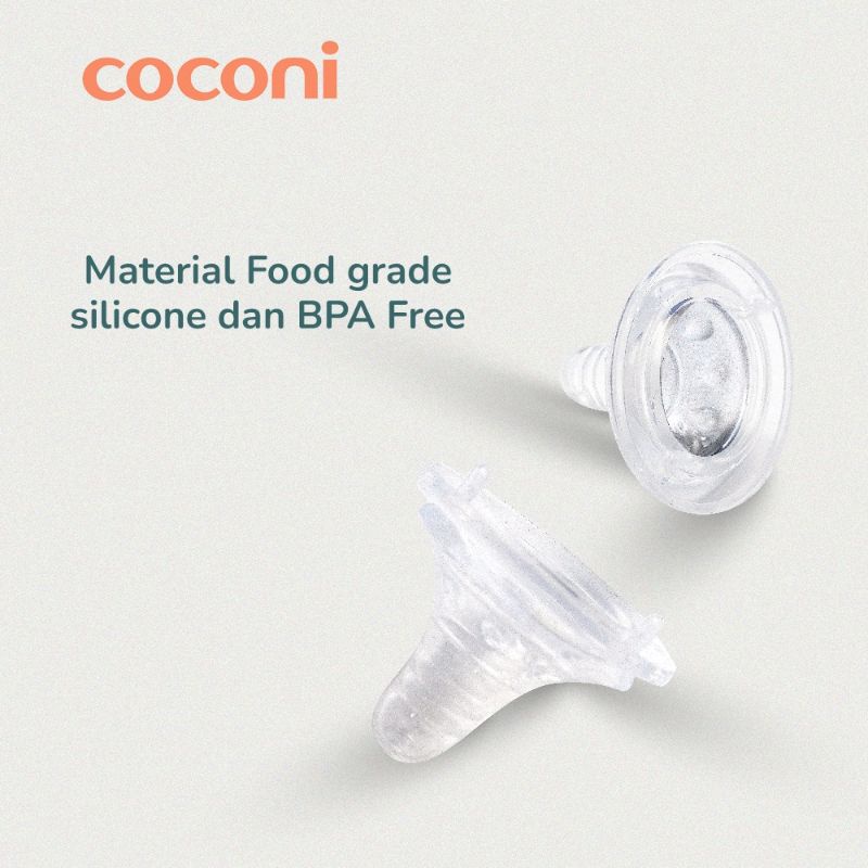 Coconi Wide Neck Baby Bottle Nipple Teat Replacement 2Pcs / Dot Bayi