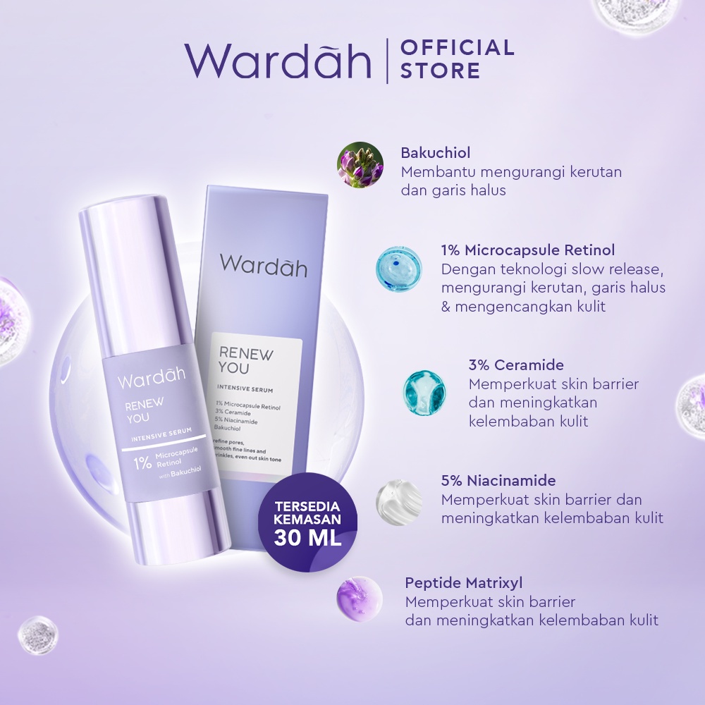 GIRLSNEED77 - COD - Wardah Renew You Anti Aging Intensive Serum 15ml / 30ml Serum Anti Aging Samarkan Garis Halus