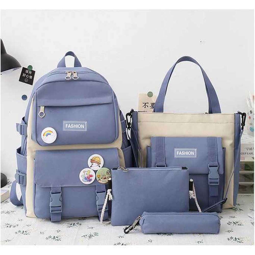 Tas Ransel ANak Sekolah Perempuan IMPORT 4 in 1 Termurah / Tas Ransel Wanita / Tas Backpack Ransel S