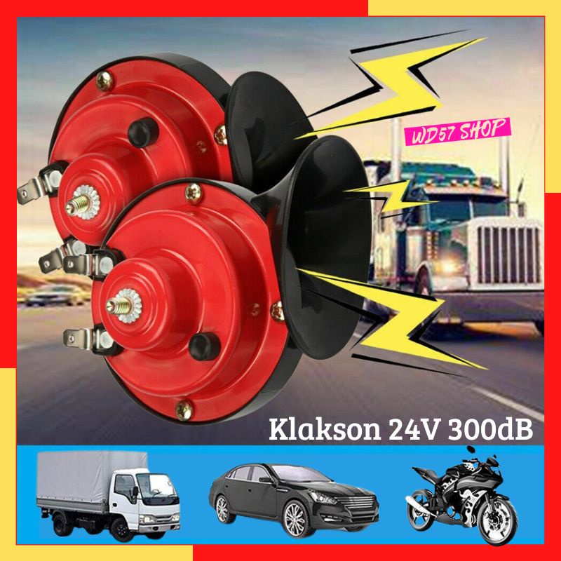 Klakson Truk Mobil Motor Bus Hino Kelakson Snail Car Horn Waterproof 24Volt 2 PCS Murah