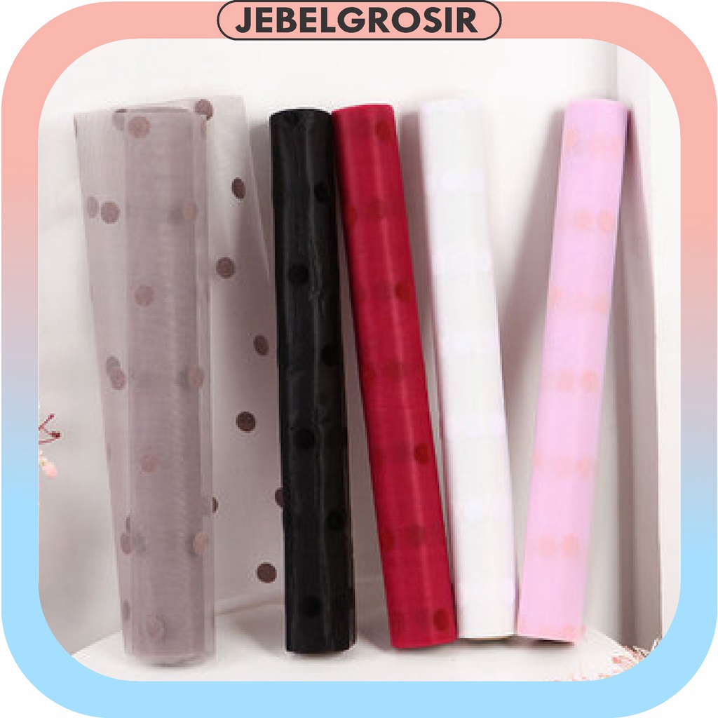 Kain Tile Dot / Tulle Dots Bintik Polkadot Halus Roll Kertas Buket Florist Flower Wrapping  KB6279