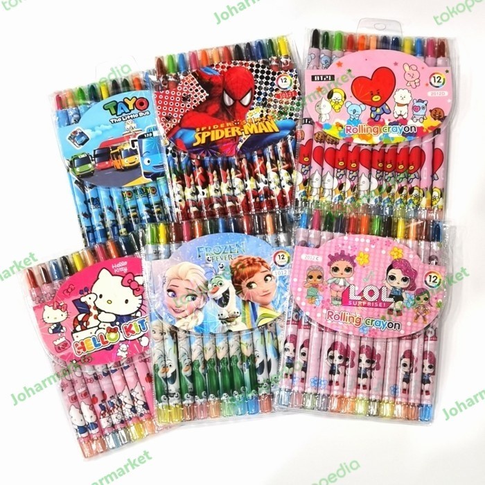 

krayon putar / crayon putar panjang 12 warna Vtro