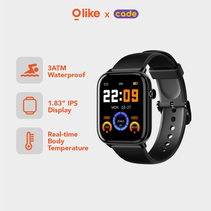 Smartwatch OLIKE W12S Smartwatch Touchscreen 3ATM Waterproof - W12S Black