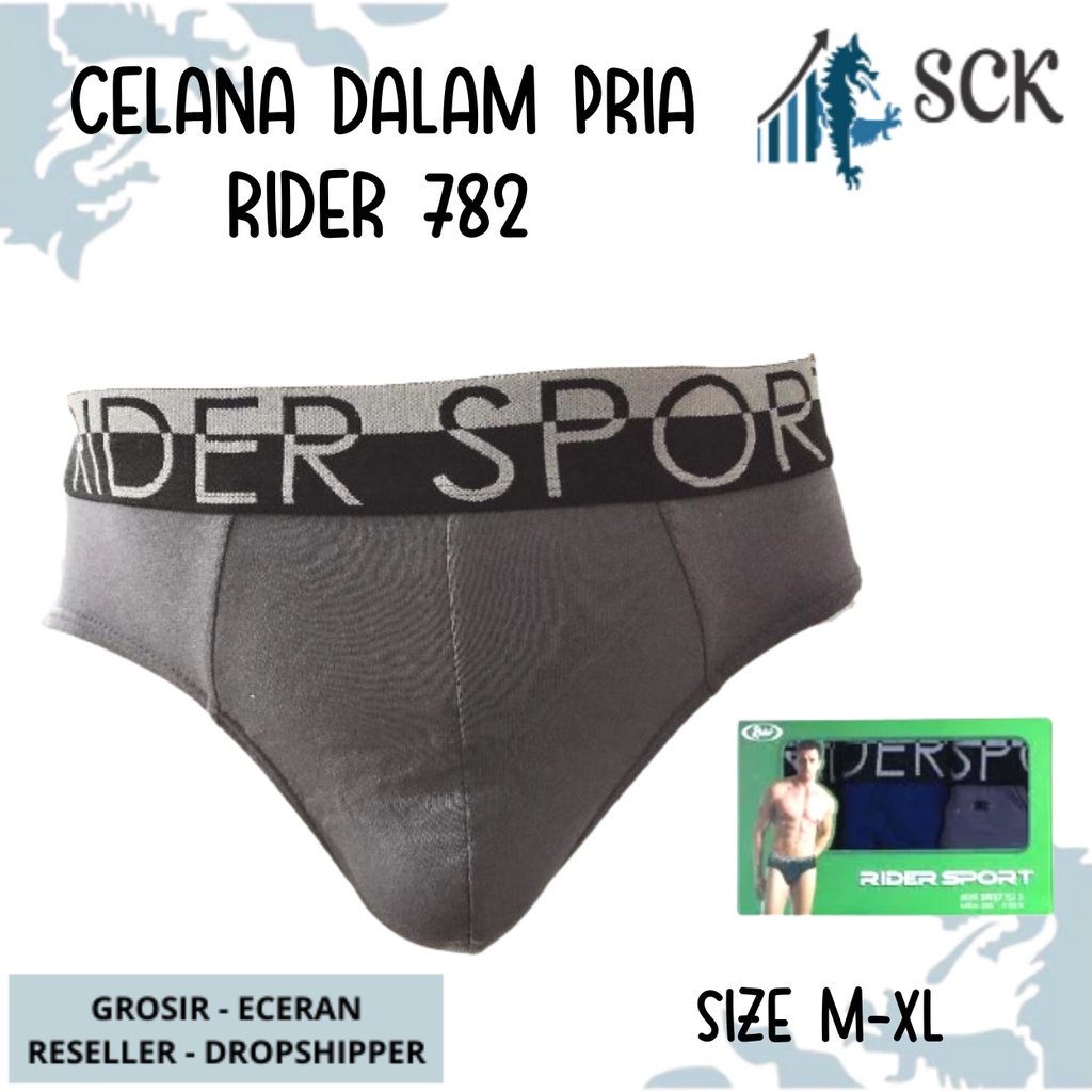 [ISI 3] CD Pria RIDER 782 Sport Bahan Katun / RIDER Sport Brief Man R782 - sckmenwear GROSIR