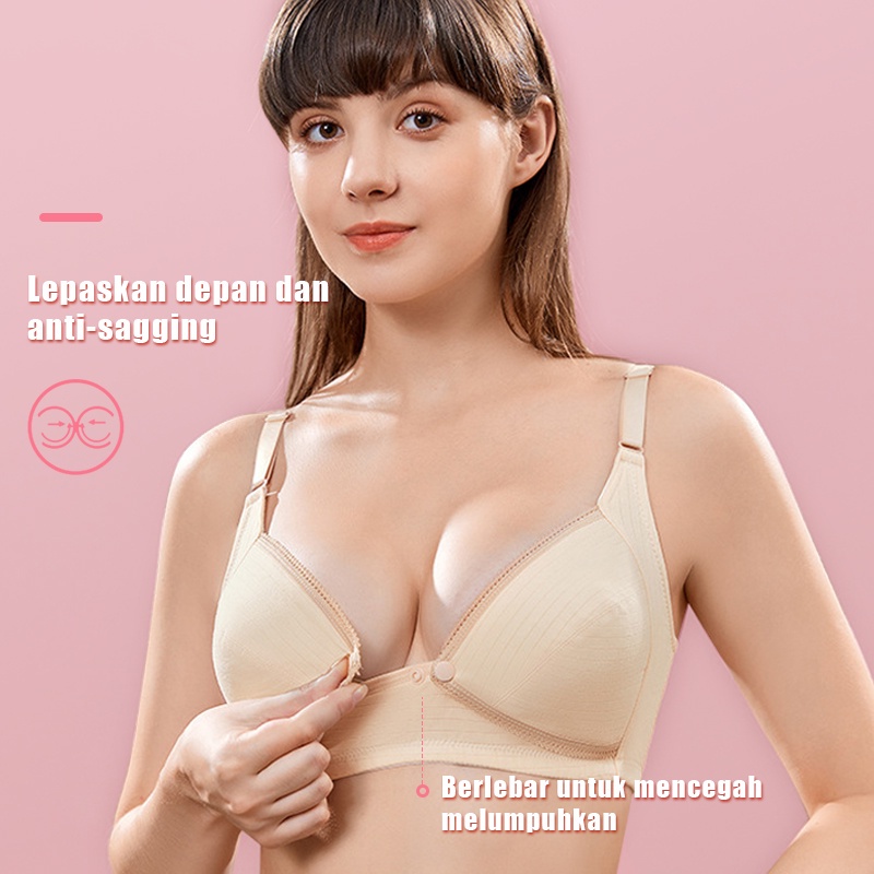 Bra Menyusui Kancing Depan Jumbo Nursing Bra 34-44 Tanpa Kawat Brafeeding Bra Menyusui Tanpa Busa Bra Maternity XY01
