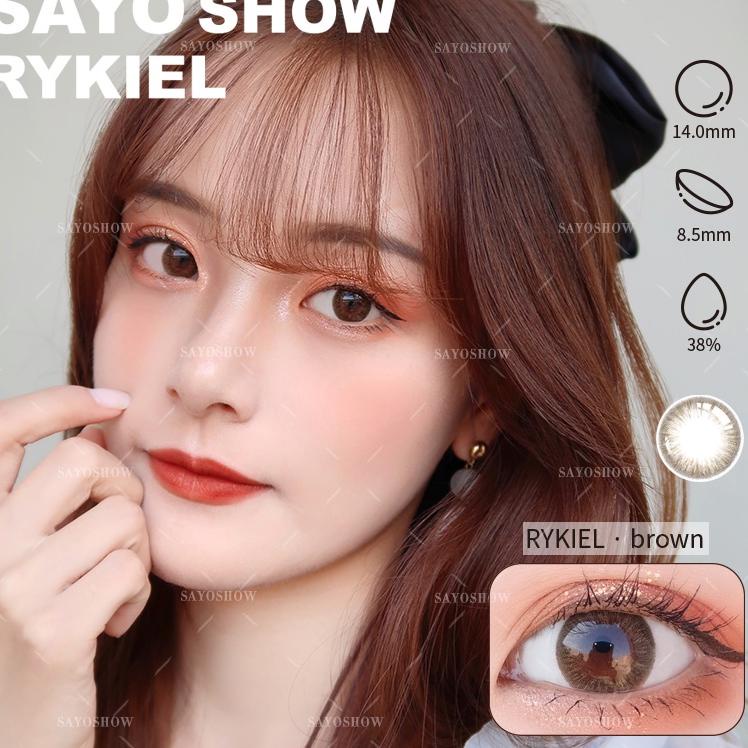 ➮ ✔️100% ORI SAYOSHOW RYKIEL Sepasang Softlens Brown Minus 14 mm ( NORMAL S/D-8.00) Contact Lens Sof