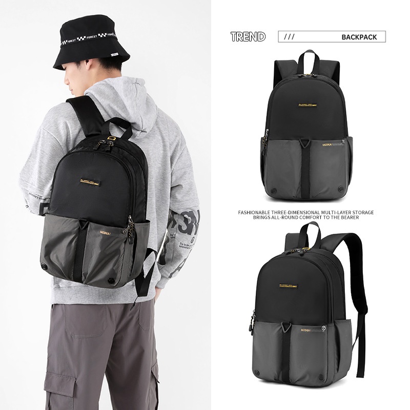 Mainland Tas Ransel Pria Bahan Oxford Backpack Sekolah Kuliah Model Simple TR305