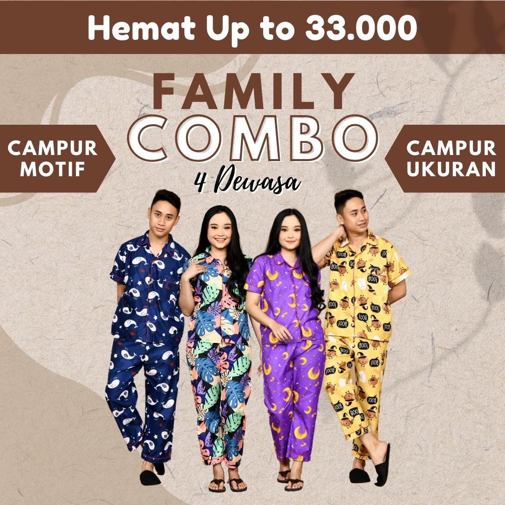 Cleopatra 4 Dewasa CP Piyama Combo Family / Campur Motif / Campur Ukuran / Kombo Piyama Family / Kombo Baju Tidur Keluarga / Piyama Pria / Piyama Wanita ( 4DCP )