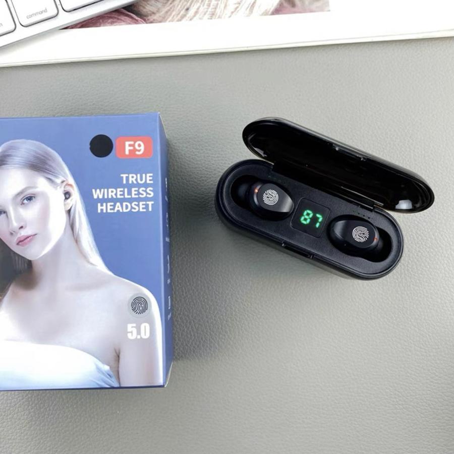 ➨ Headset Bluetooth TWS F9 Handsfree Earphone Wireless Airbuds ➬