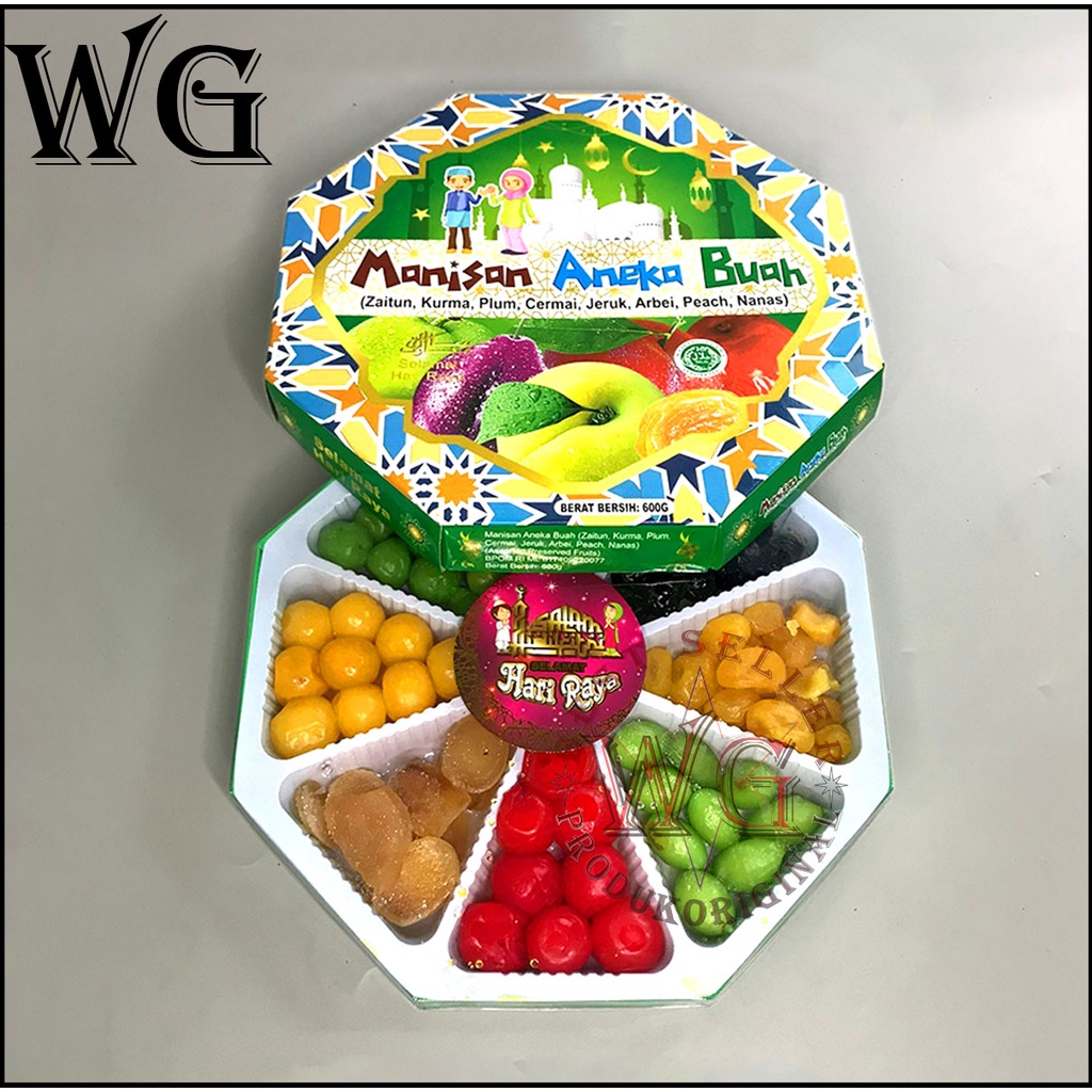 

Manisan Aneka Buah Kotak / Manisan Buah Lebaran 600gr Halal