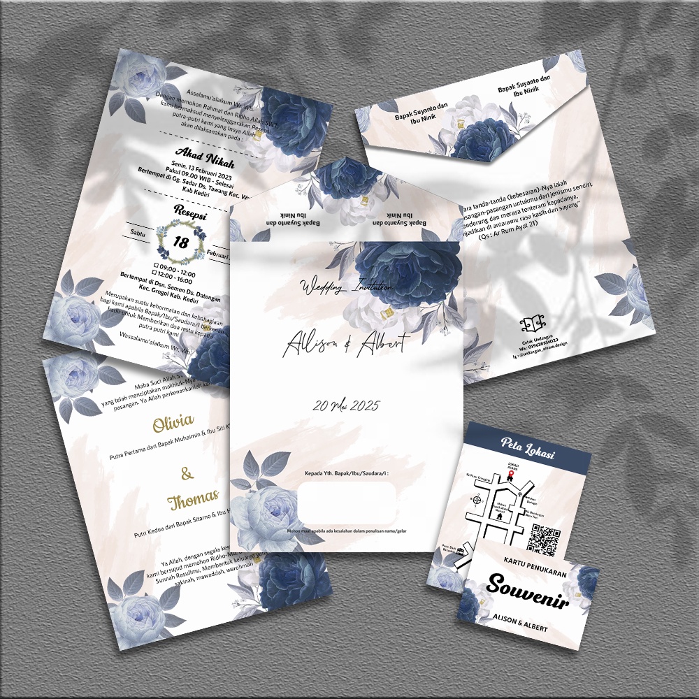 Undangan pernikahan amplop dan isi - undangan nikah elegant mewah dan murah
