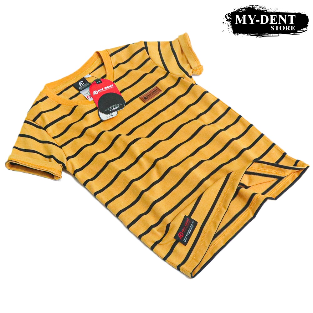 Mydent Kaos Anak Laki Laki Distro Motif Salur Stripe Umur 1-7 Tahun Colour