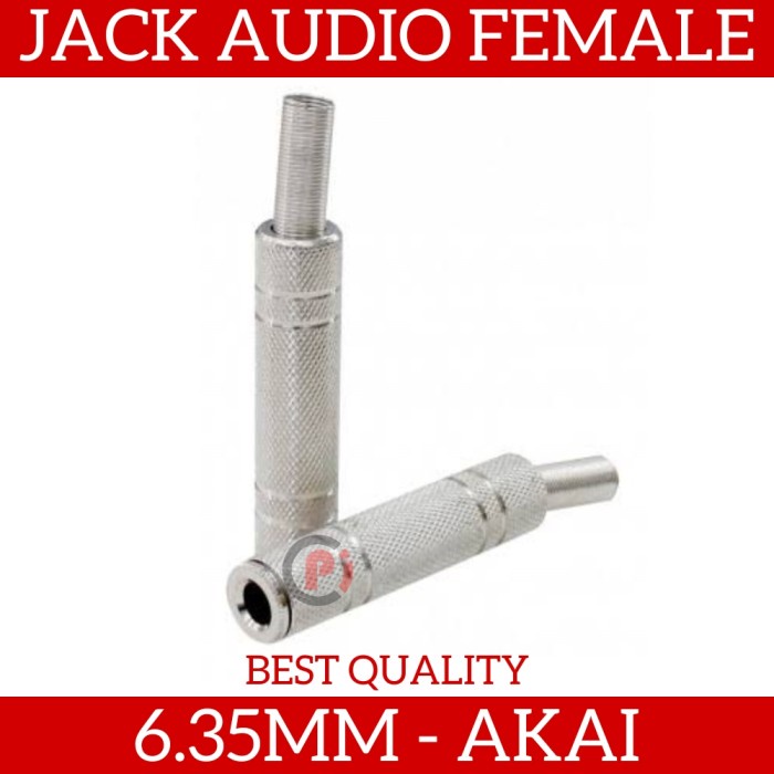 Cover Audio Akai Jack 6.35mm Female Soket Buntut Per Silver Socket