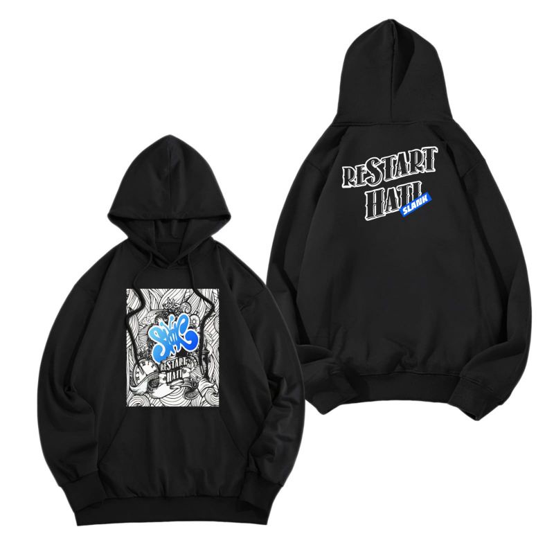 Sweater Hoodie Slank - Restart Hati - Ngangkang Store