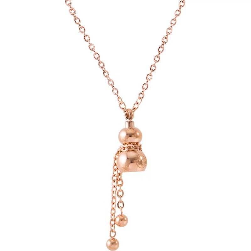 Kalung Pendek Dengan Liontin Rumbai Untuk Wanita | Zoal Kalung Rantai Dengan Liontin Keberuntungan Untuk Wanita | Aksesoris Bahan Titanium Steel 18k Warna Rose Gold | Perhiasan Bahan Stainless Steel Untuk Hadiah