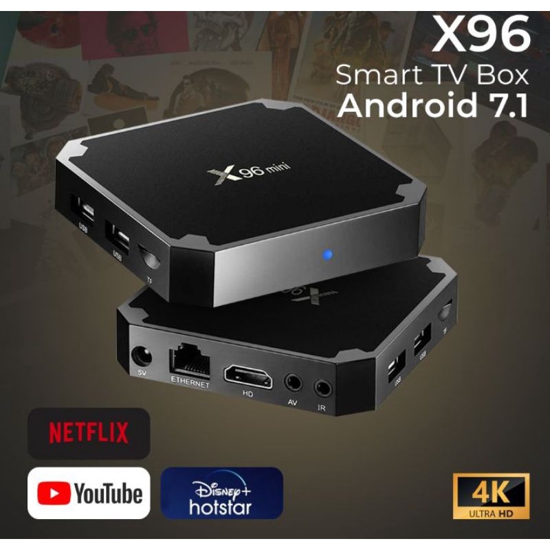 X96 Smart TV Box 4k Android 7.1 RAM DDR3 1GB + Internal 8GB