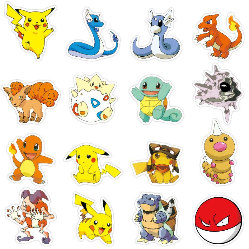 Stiker Pokemon Pikachu Lucu Pokemon Pokemon Pokemon Waterproof Stiker Hias