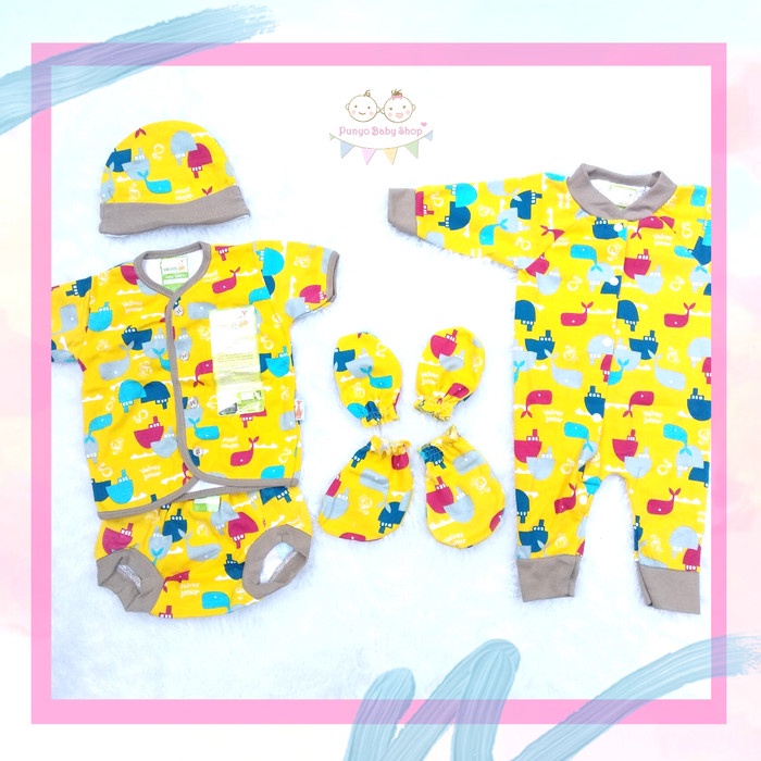 

(COD) VELVET JUNIOR Paket Hampers Kado Baju Bayi Baby Gift Velvet Junior NB - Yellow Whale