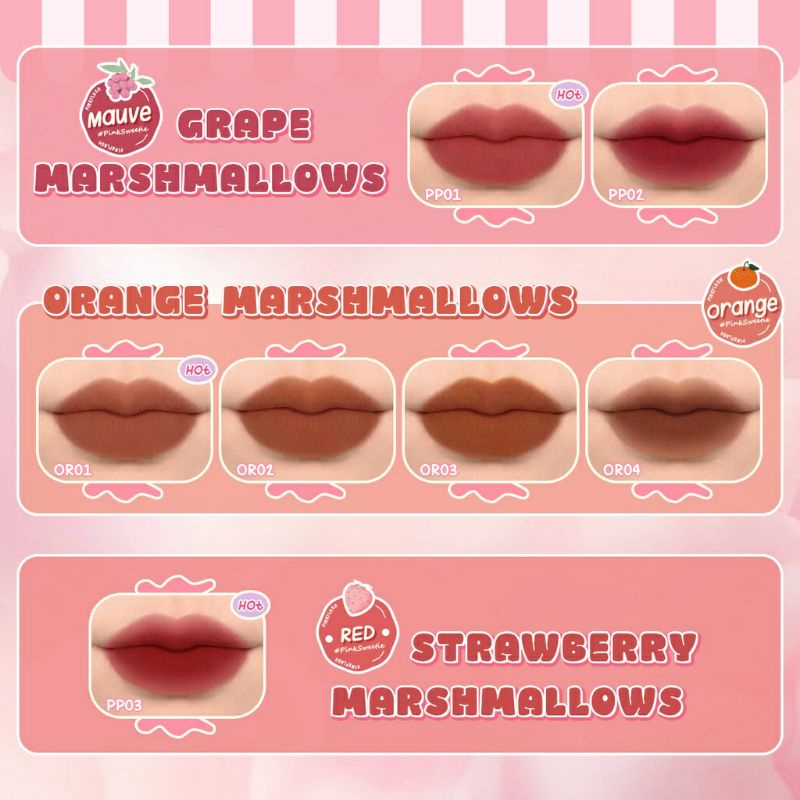 Pinkflash Pinksweetie Velvet Matte Lip Clay Lighweight