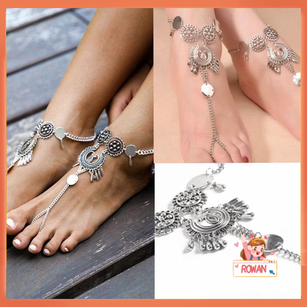 R-flower Gelang Kaki Wanita Pantai Gaya Boho Foot Chain