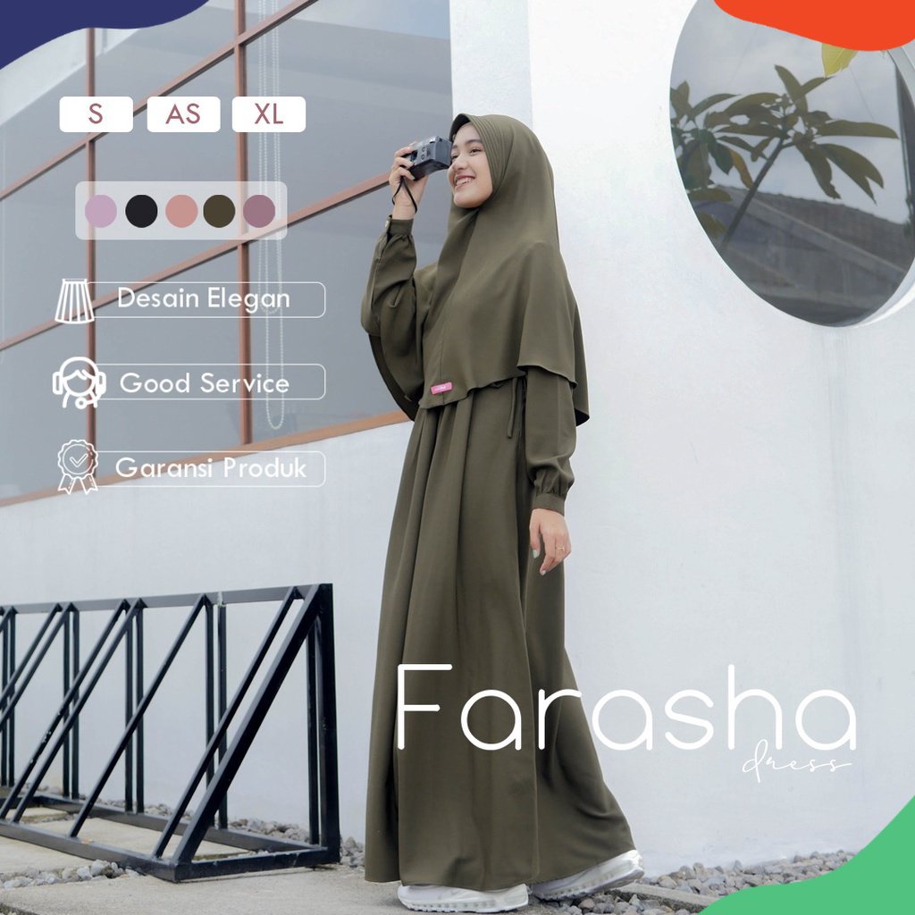 Naisha Official / Farasha Dress / Dress Premium / Dress Terbaru / Dress Simple / Dress Kondangan / G