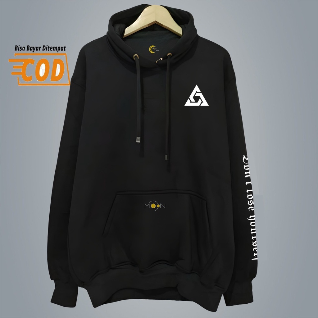 Hoodie pria distro aesthetic Hitam Full Motif Sweater hoodie pria distro murah Jaket hoodie pria distro keren Sweater cowok dewasa