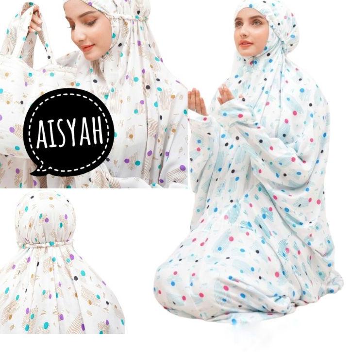 COD - BISa Mukena Terusan Jumbo Katun Rayon Bali Mukena Dewasa Mukena New