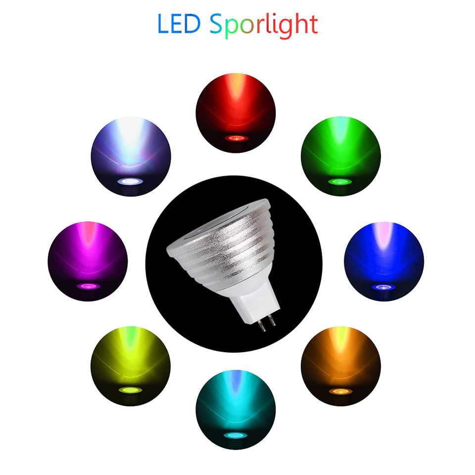 (BISA COD) FTIHSHP LED Lampu Bohlam LED RGB 3W 16 Color E27 with Remote Control - 2835