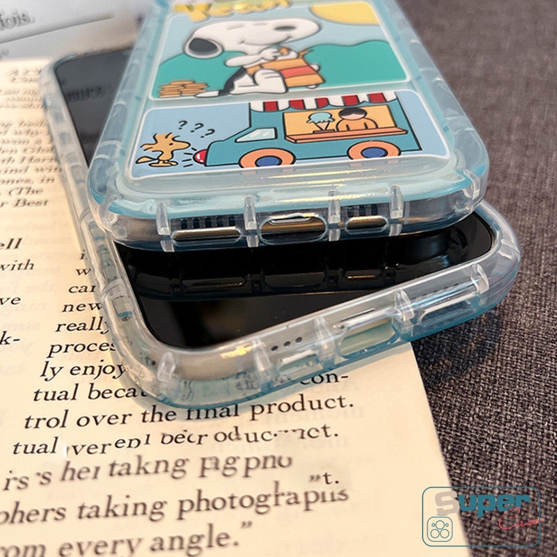 IPHONE Kartun Lucu Snoopy Kompatibel Untuk Iphone14 7plus 8plus 7 8 Plus XR 11 13 12 Pro Max6 6S X XS MAX Soft TPU Bening Anti Jatuh Full Back Cover Airbag Shockproof Phone Case