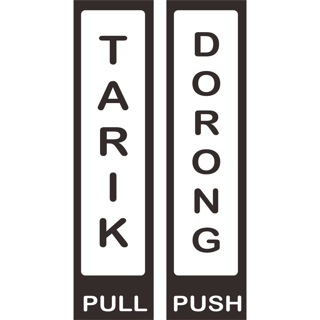 

Akrilik / Stiker Pintu Tarik Dorong Putih