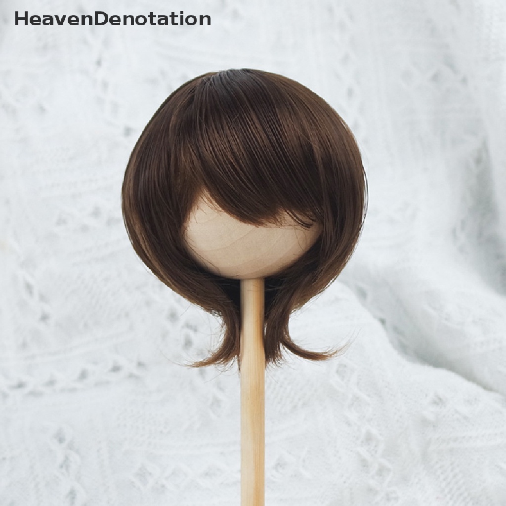 [HeavenDenotation] 1per3boneka Wig Pendek Lurus Rambut Lingkar Kepala 21.5-23cm Aksesoris Boneka HDV