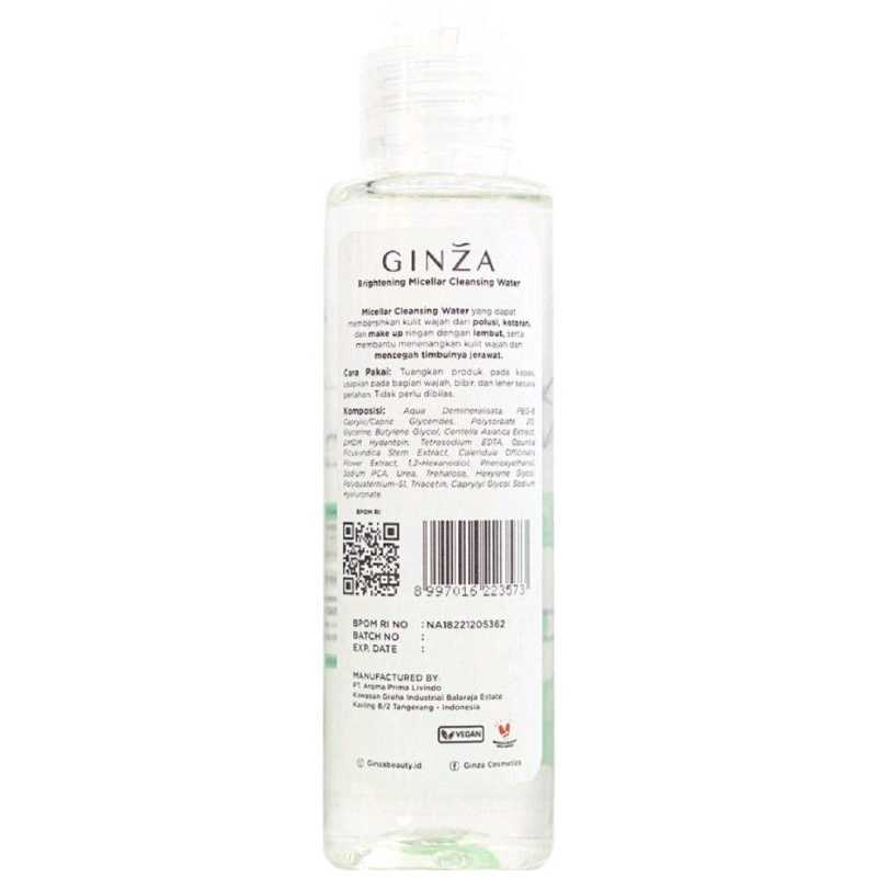 GINZA CALMING MICELLAR WATER CLEANSING WATER 100ML / MICELLAR WATER