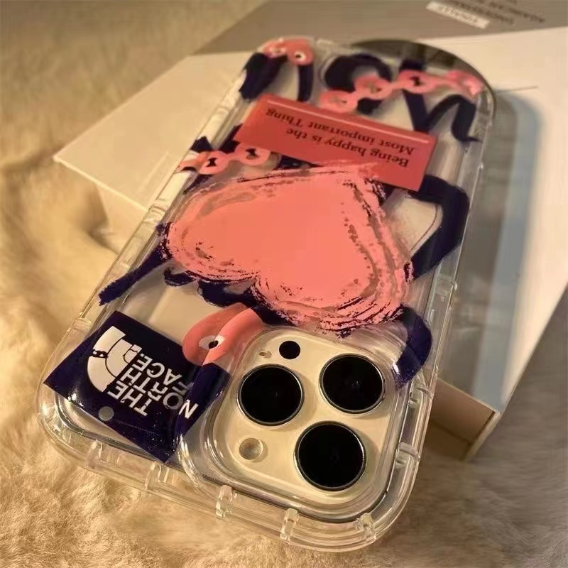 IPHONE Ins Cinta Graffiti Cocok Untuk Iphone14 14pro 14plus 13 13mini 13pro 13prm iPhone12 7Plus 8Plus Xr XS 13 12mini Pro Max Empat Sudut Casing Ponsel Transparan Tahan Guncangan