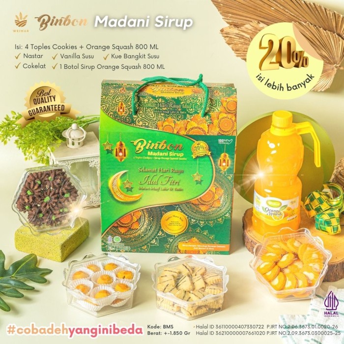 

Kue Kering Lebaran Binbon Madani Squash Halal / Hampers Kue