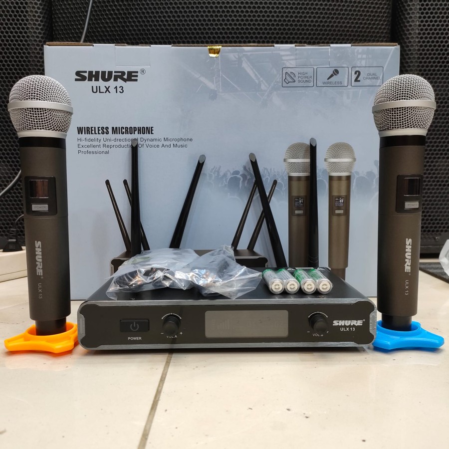 MICROPHONE MIC WIRELESS SHURE ULX 13 UHF DUAL HANDLE