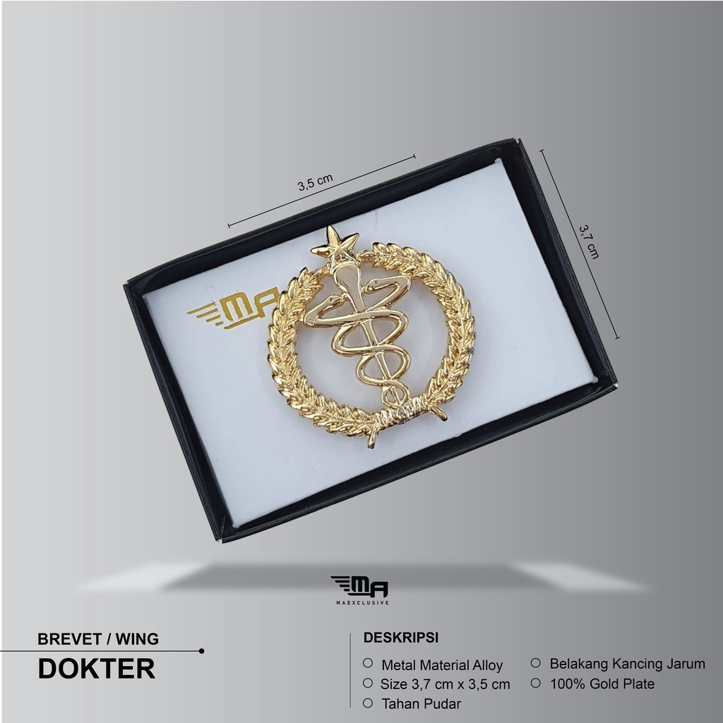 WING DOKTER MILITER PIN BRIVET BREVET DOKMIL PIN