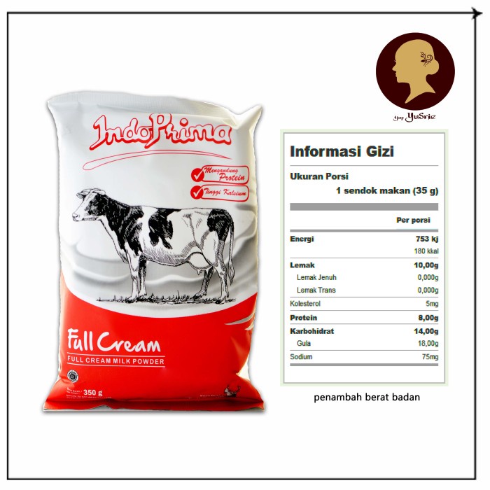 

[ COD ] Susu bubuk IndoPrima 700 gr indo prima milk powder skim full cream cok - Full Cream