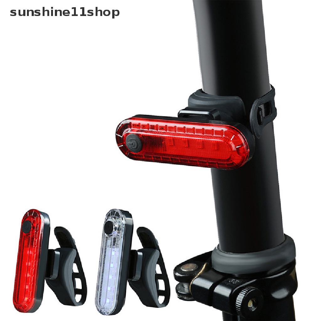 Sho Lampu Ekor Sepeda Waterproof Riding Front Rear Light LED USB Cycling Tail Lamp N