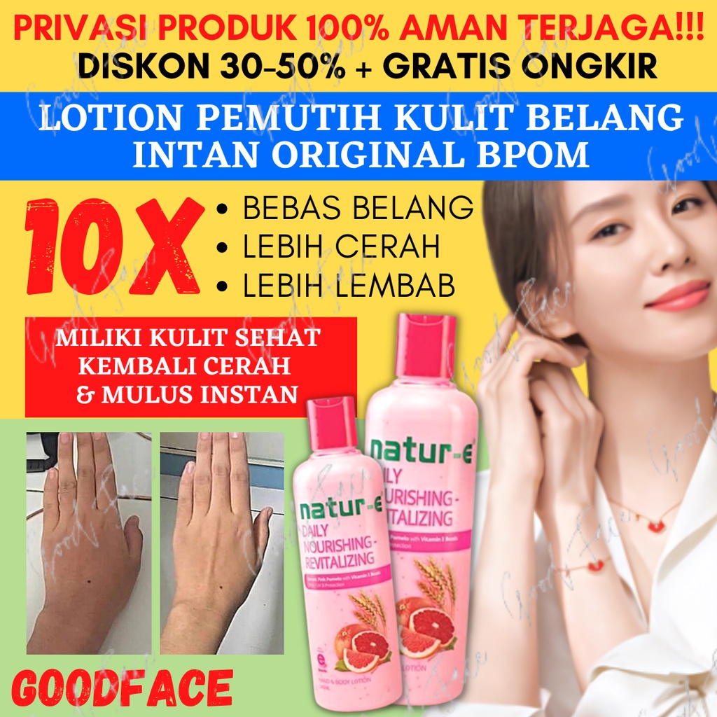 BODY LOTION PEMUTIH TUBUH NATUR E REVITALIZING LOTION PINK ORIGINAL BPOM 100ML